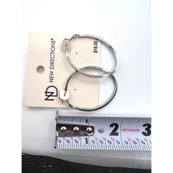 14th & Union New Directions Silver & Rose Gold Hoop Earrings 2 Pairs NEW! - Picture 5 of 5